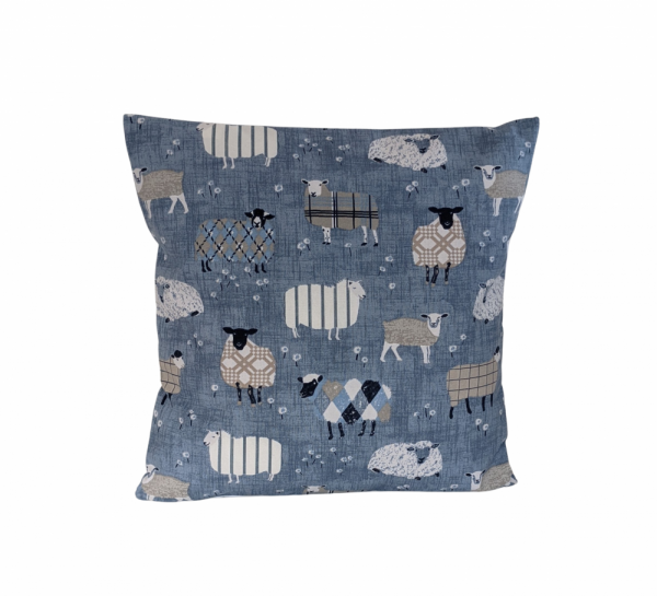 Cushion Cover in iLiv Baa Baa Sheep Denim Blue 14'' 16'' 18'' 20'' 22'' 24'' 26''